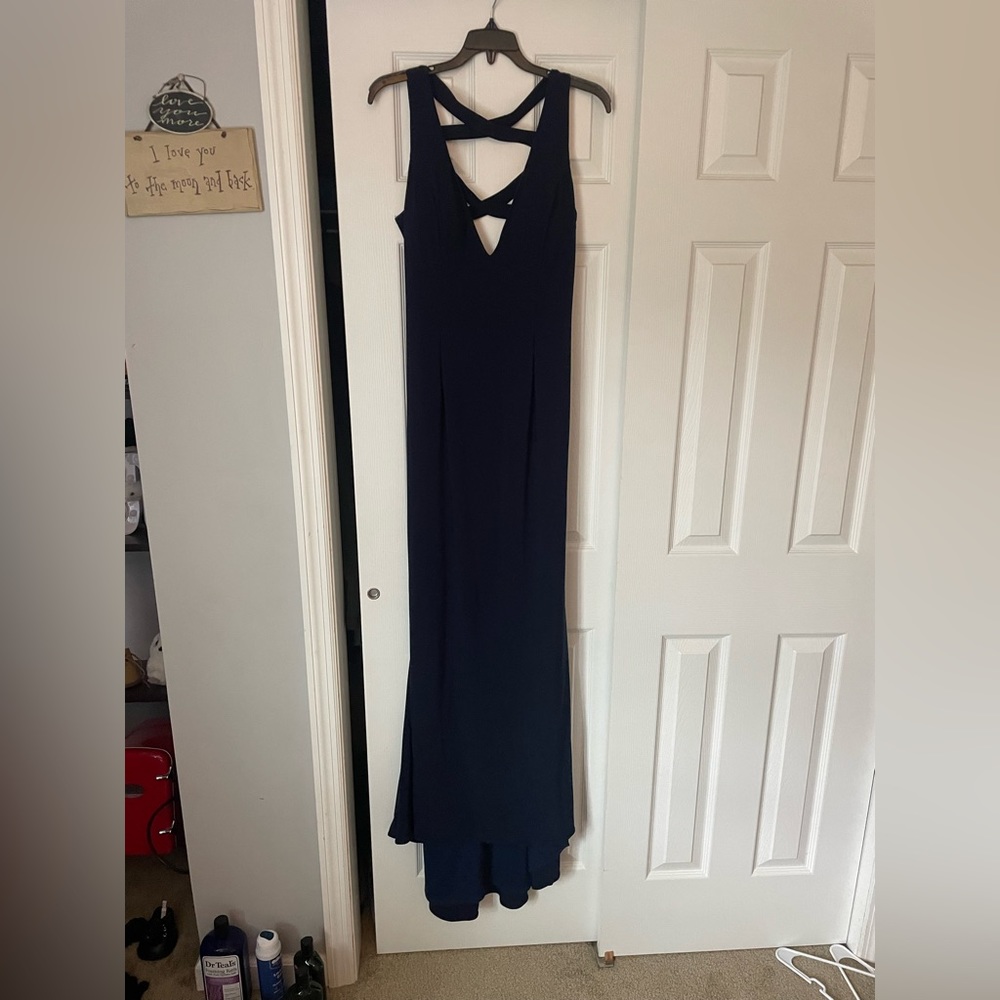 long navy blue open strapy back